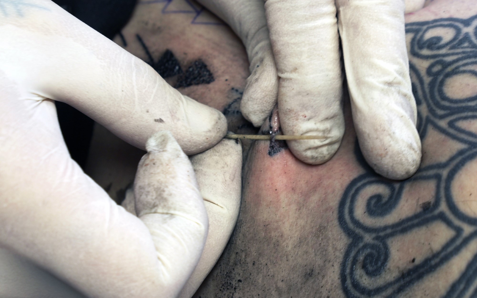 Stick & Poke Tattoo Needle, Grip, Ink Tube and Tool. Traditional